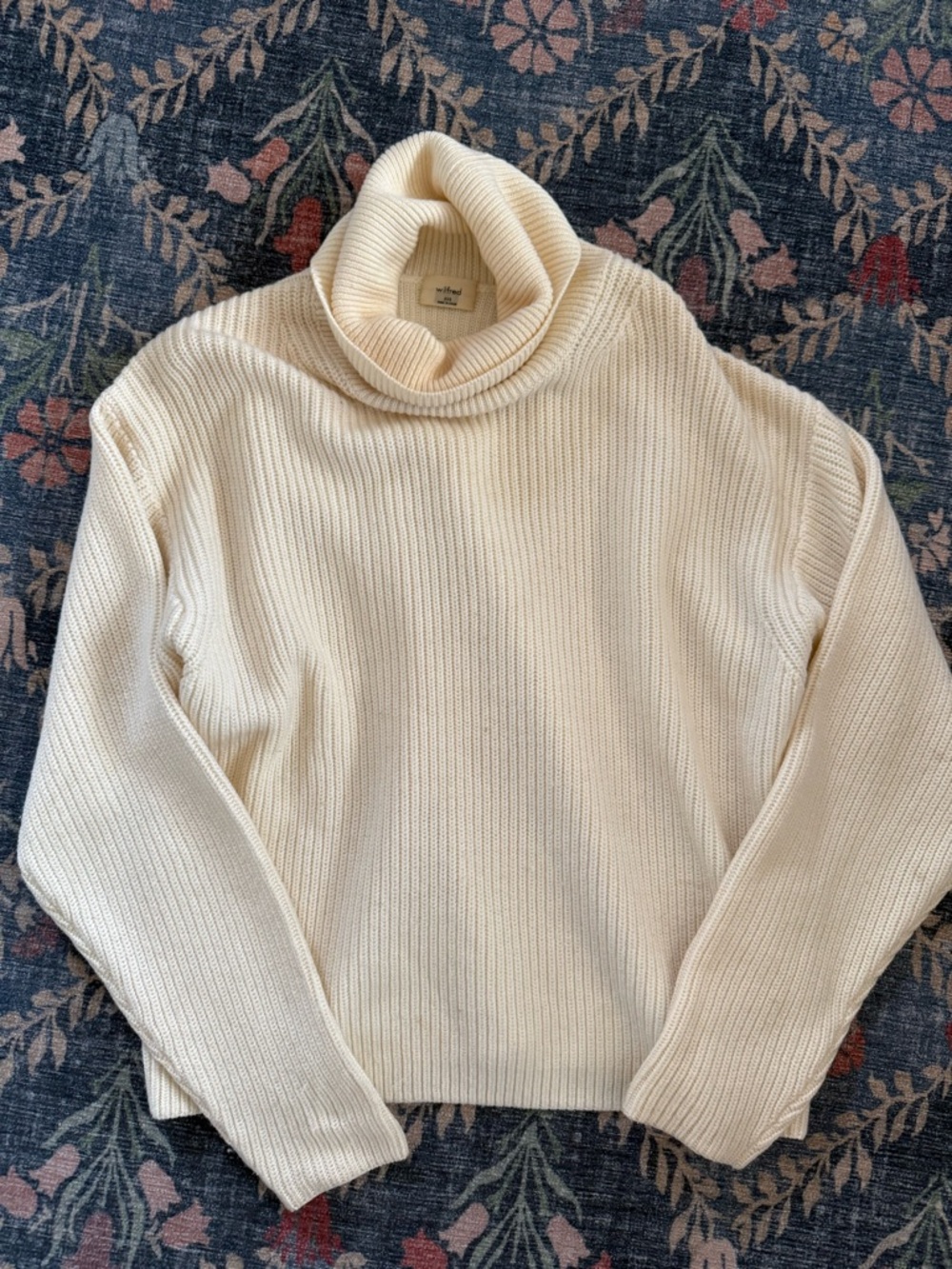 Wilfred Cream Turtleneck Ribbed Sweater